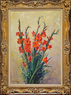  oil painting red flowers