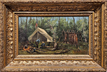  oil painting hunt camp